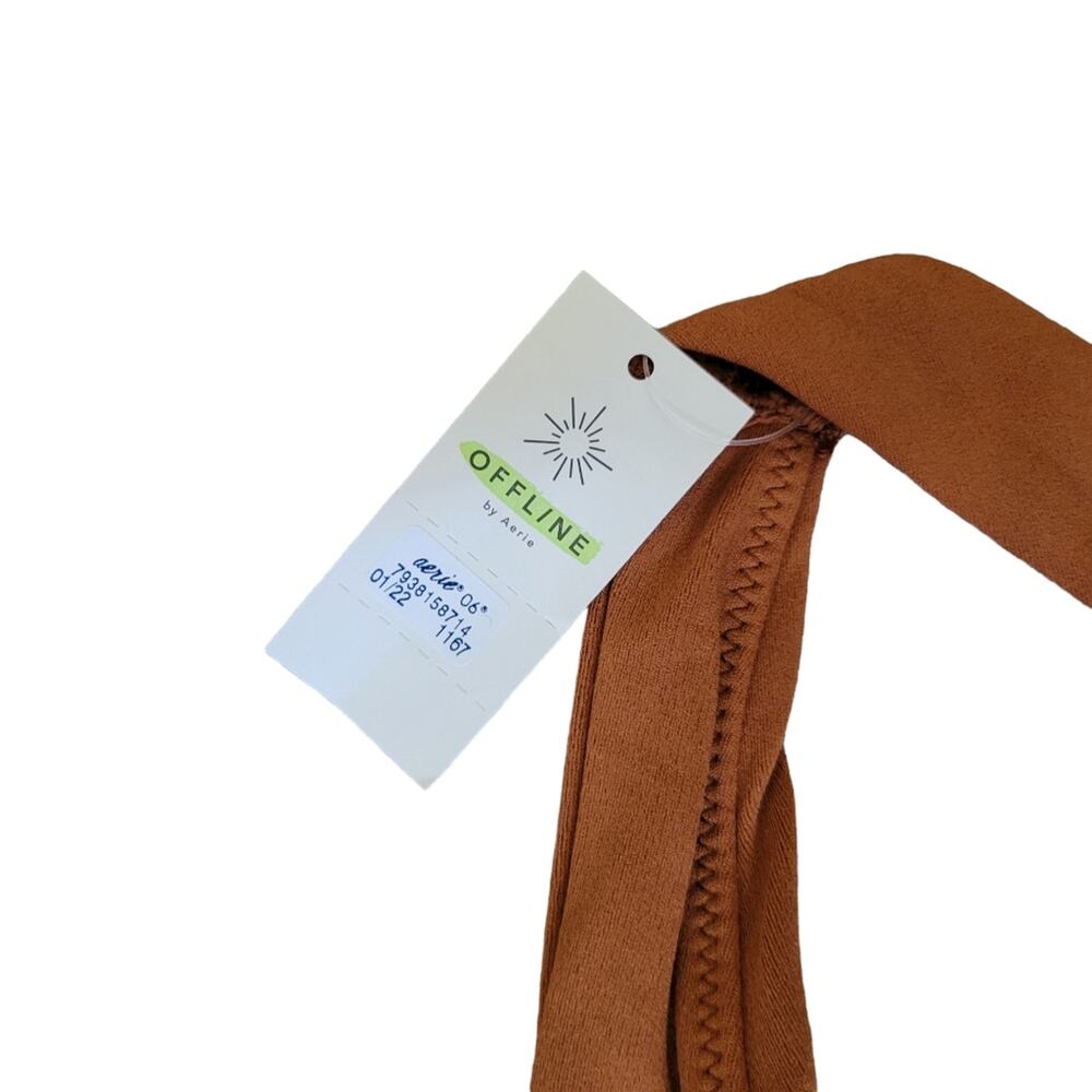 Offline by Aerie Real Me Sports Bra Size Small S Ruched Orange RACERBACK Padding - Picture 3 of 5